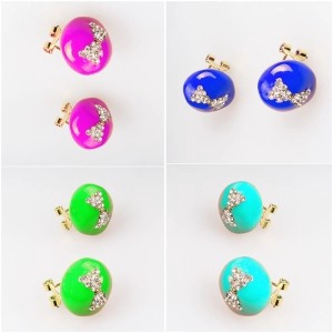 China crystal butterfly cheap wholesale stud earrings E30021 manufacturer