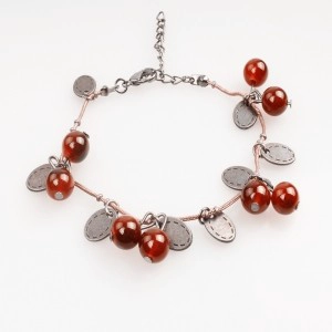 China fashion jewelry gold chain charm glass bead bracelet B10156 manufacturer