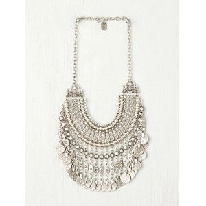 China fringe tassel silver coin stainless steel link chain necklace manufacturer