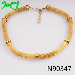 China handmade wire jewelry gold chain statement necklace N90347 manufacturer