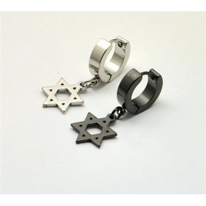 Çin new design 925 silver men magnetic star pierced earrings TBE001 üretici firma