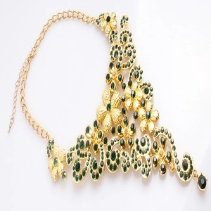 statement crystal flower vintage boutique pendant necklace N90077