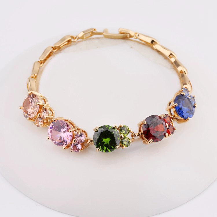 2017 Fashion jewelry gold plated heart chain bracelet&bangles for women