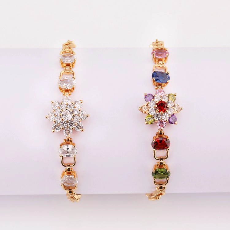 2017 Fashion jewelry gold plated heart chain bracelet&bangles for women