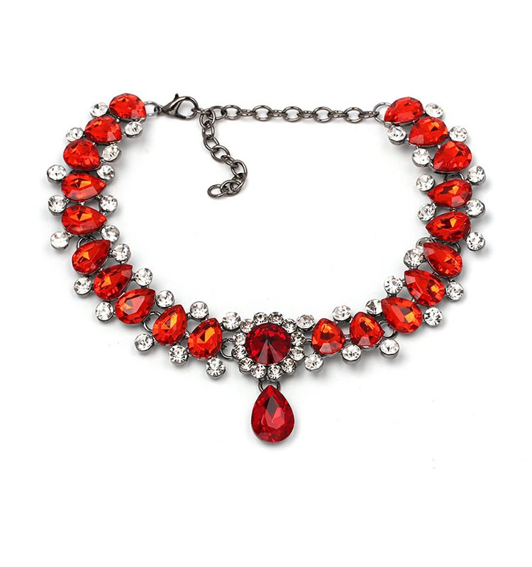 2018 New European and American style multi-colored wedding party gift drop necklace for women