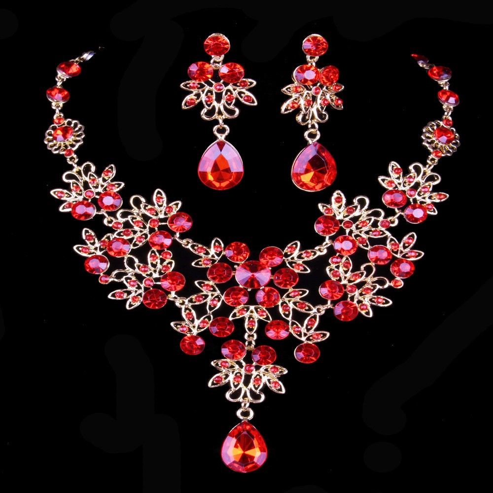 Bridal ornament butterfly design big drop necklace earrings wedding accessories for women New Arrive