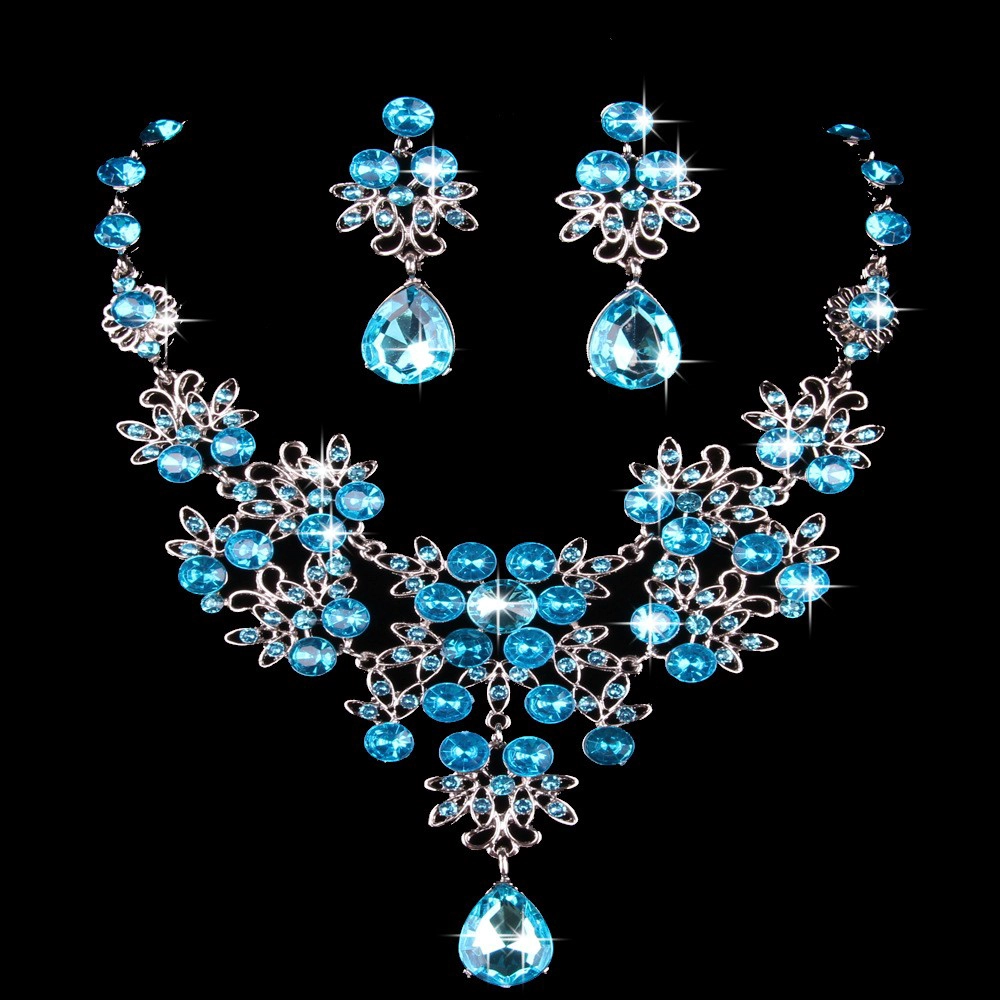 Bridal ornament butterfly design big drop necklace earrings wedding accessories for women New Arrive
