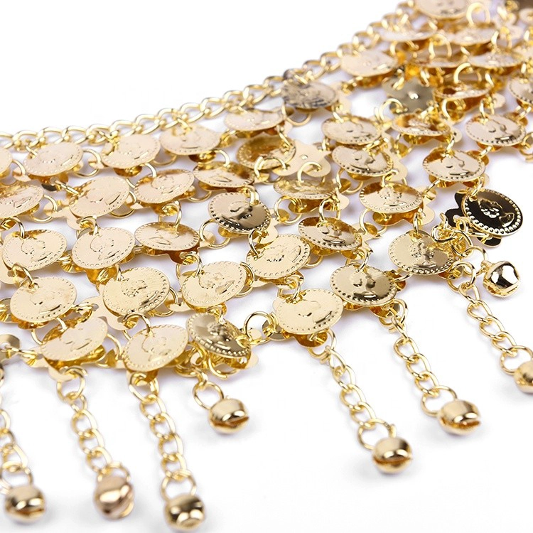 Charm Jewelry Full Rhinestone Belly Chain Gypsy Women Party Club Metal Alloy Tassels Waist Chain