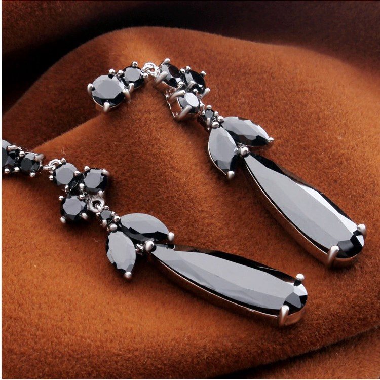 Charm Rhinestone Gold Plated Colorful High-end zircon Long Dangle Drop Earrings Women Fashion Bridal Jewelry