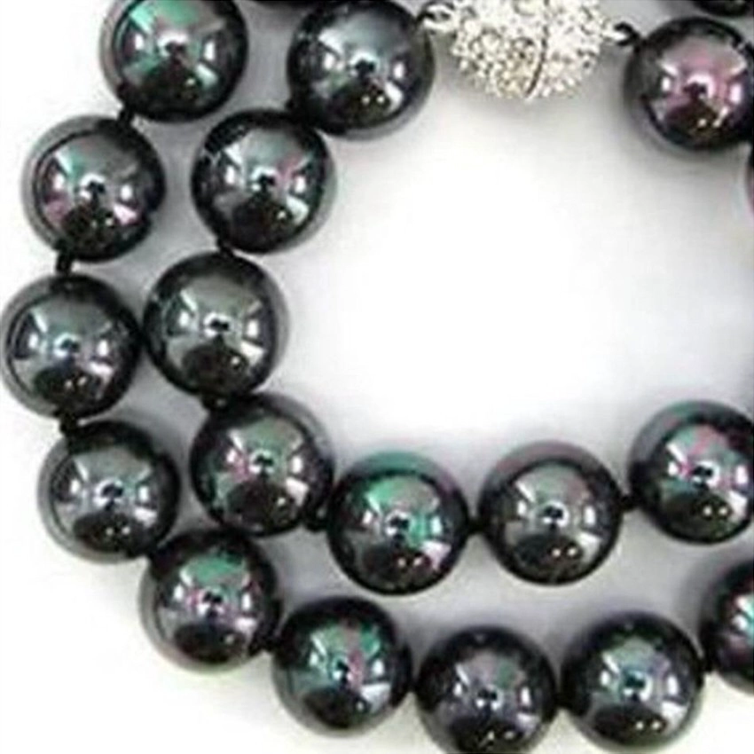 Stilvoll elegante schwarze Süd-Meer Perle Halskette für Frauen
