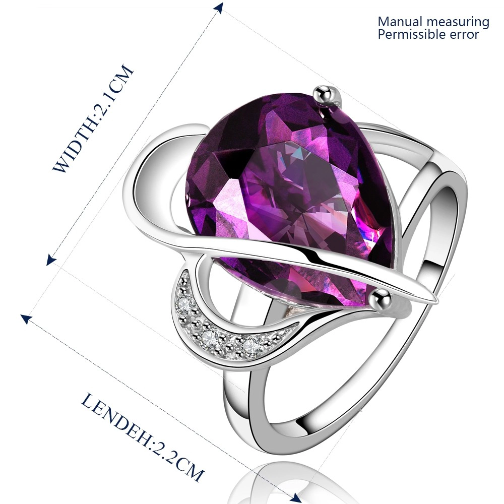 Elegant fashion concise heart of love crystal zircon stone ring