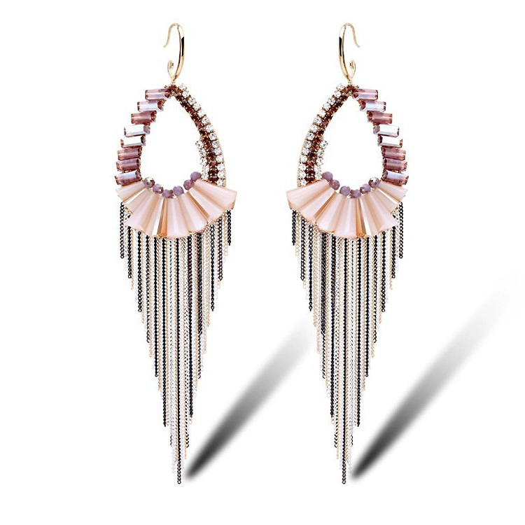 China Fashion China Bijoux Charming Lady Bohemian style Fantastic Tassels Earrings Handmade Party Wear Jewelry Designs supplier china For Women manufacturer