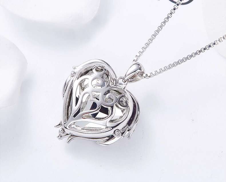 Graceful simple womens fashion necklace with crystal heart of the ocean pendant necklace jewelry AB color