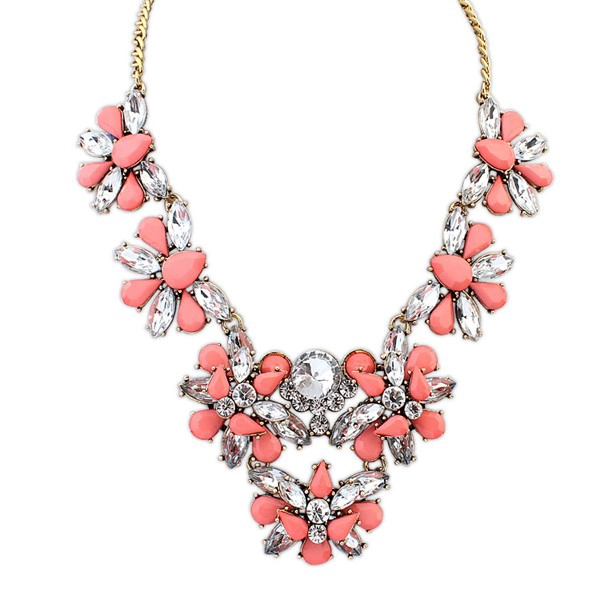 Large acrylic bead necklace clear fashion crystal necklace mint vogue accessories young lady necklaces