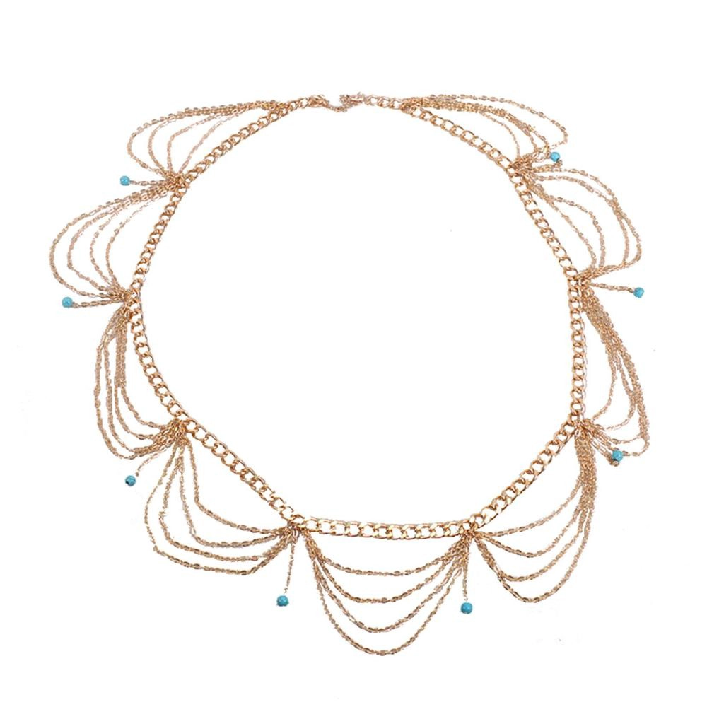 중국 Multilayer Drop Sapphire Waist Chain Body Chain Fashionable Body Jewelry Wholesale 제조업체