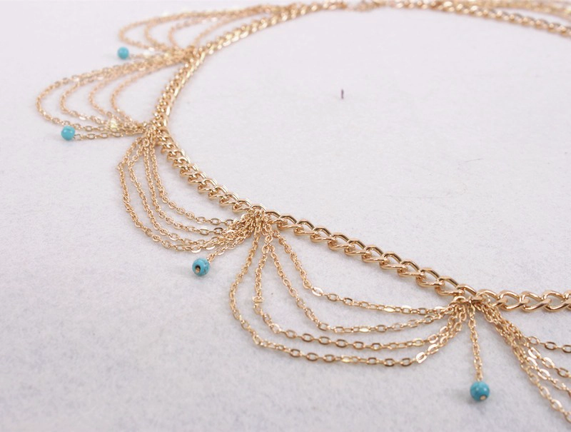 Multilayer Drop Sapphire Waist Chain Body Chain Fashionable Body Jewelry Wholesale