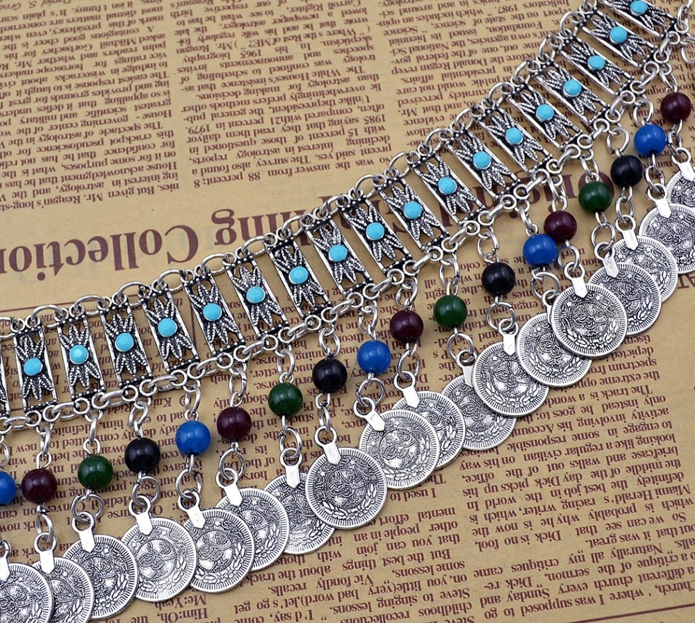 New Fashion Belly Chain Coin Tassel Silver Plated Waist Dance Body Chain Jewelry