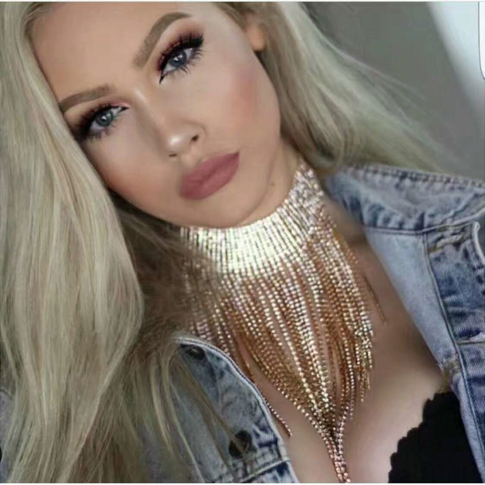 Newest fashion Europe and the United States Rhinestone Jewelry exaggerated super charm popular necklace choker N1005