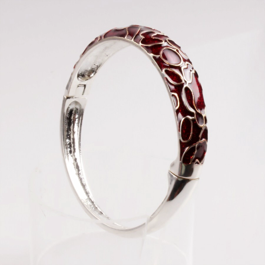 Wholesale alloy copper material gold silver plated bracelet women colorful enamel bangle