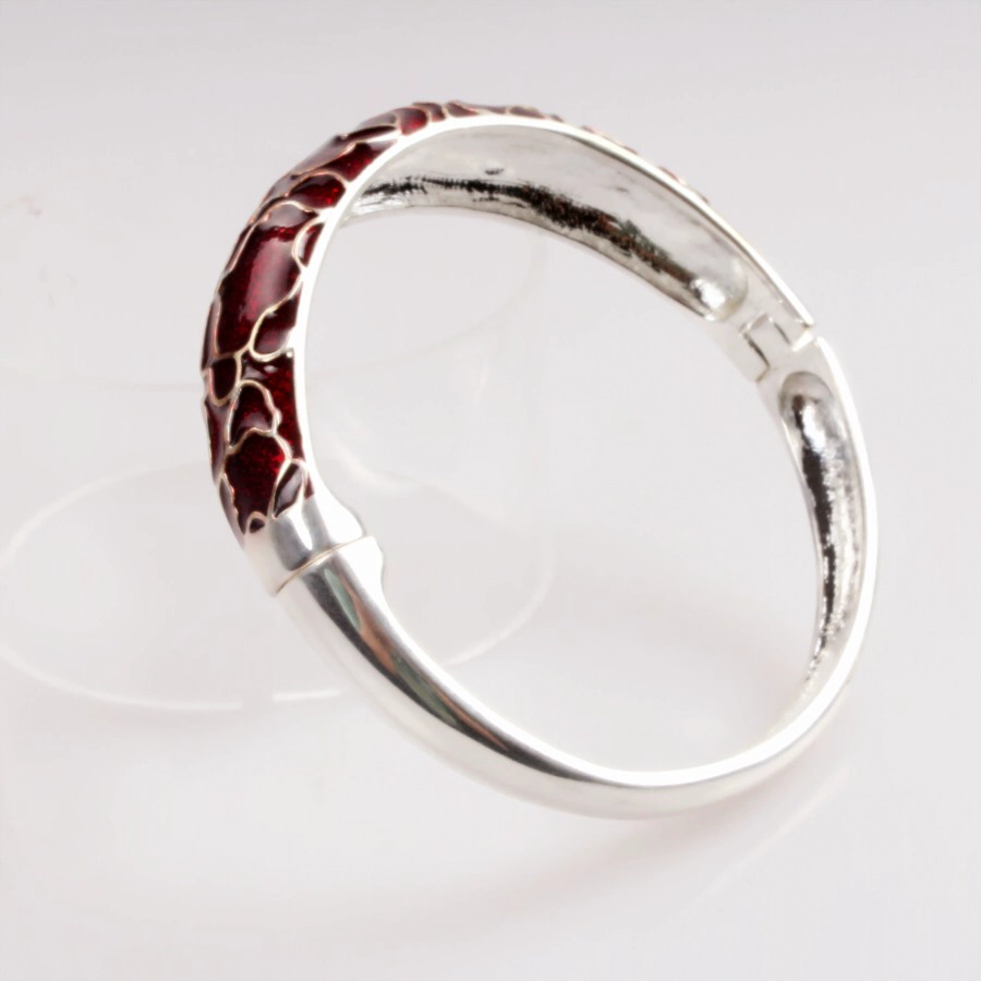 Wholesale alloy copper material gold silver plated bracelet women colorful enamel bangle