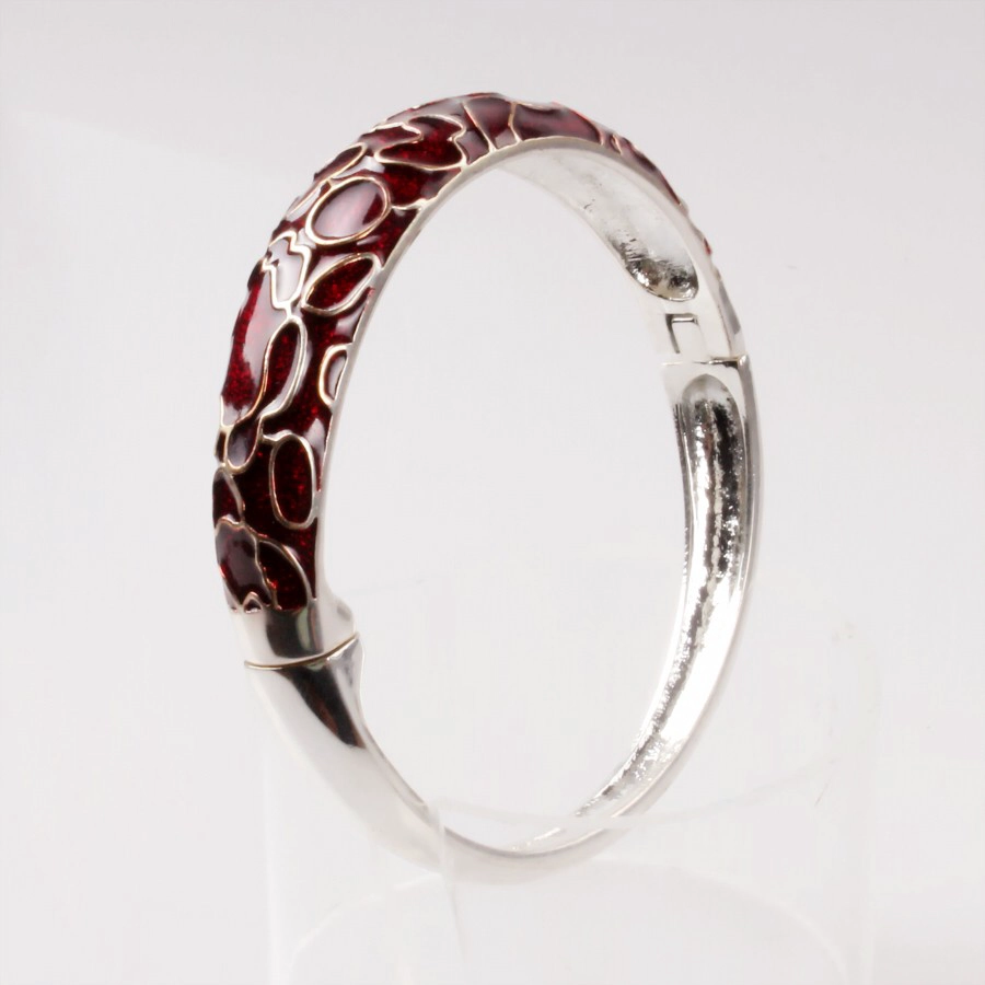 Wholesale alloy copper material gold silver plated bracelet women colorful enamel bangle