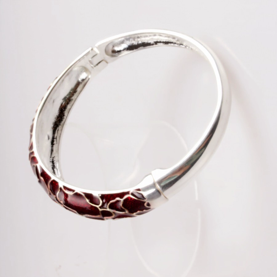 Wholesale alloy copper material gold silver plated bracelet women colorful enamel bangle