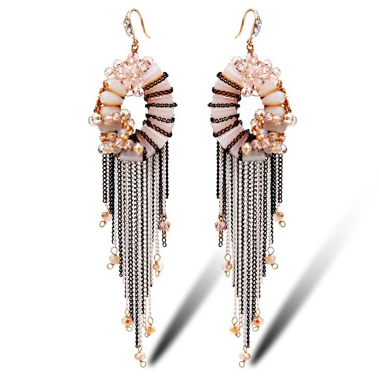 China Wholesale fashion charm elegant latest earring designs exotic vintage style dangle tassel earrings for women,tassel hanging tassel manufacturer