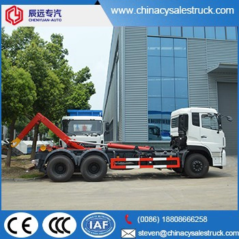DongFeng бренд TianLong бренд 6x4 свернуть мусоровоз с крюковой рукой