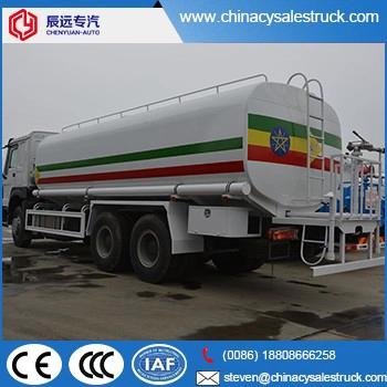 Proveedor de agua del camión del tanque de agua de la marca HOWO 20m3 en China