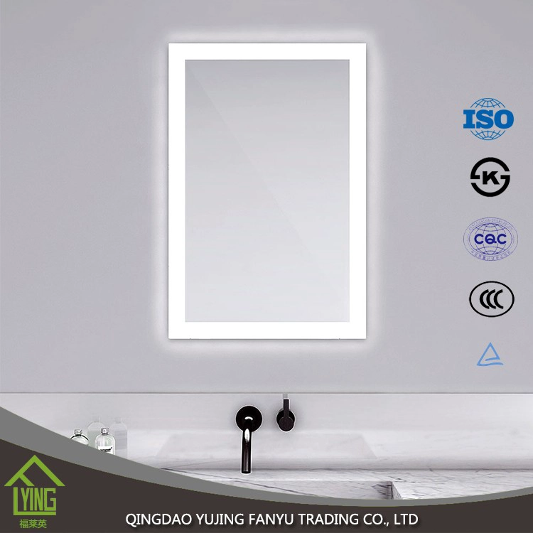 China New design mirror with led light decorative bathroom mirror 3mm silver float glass manufacturer