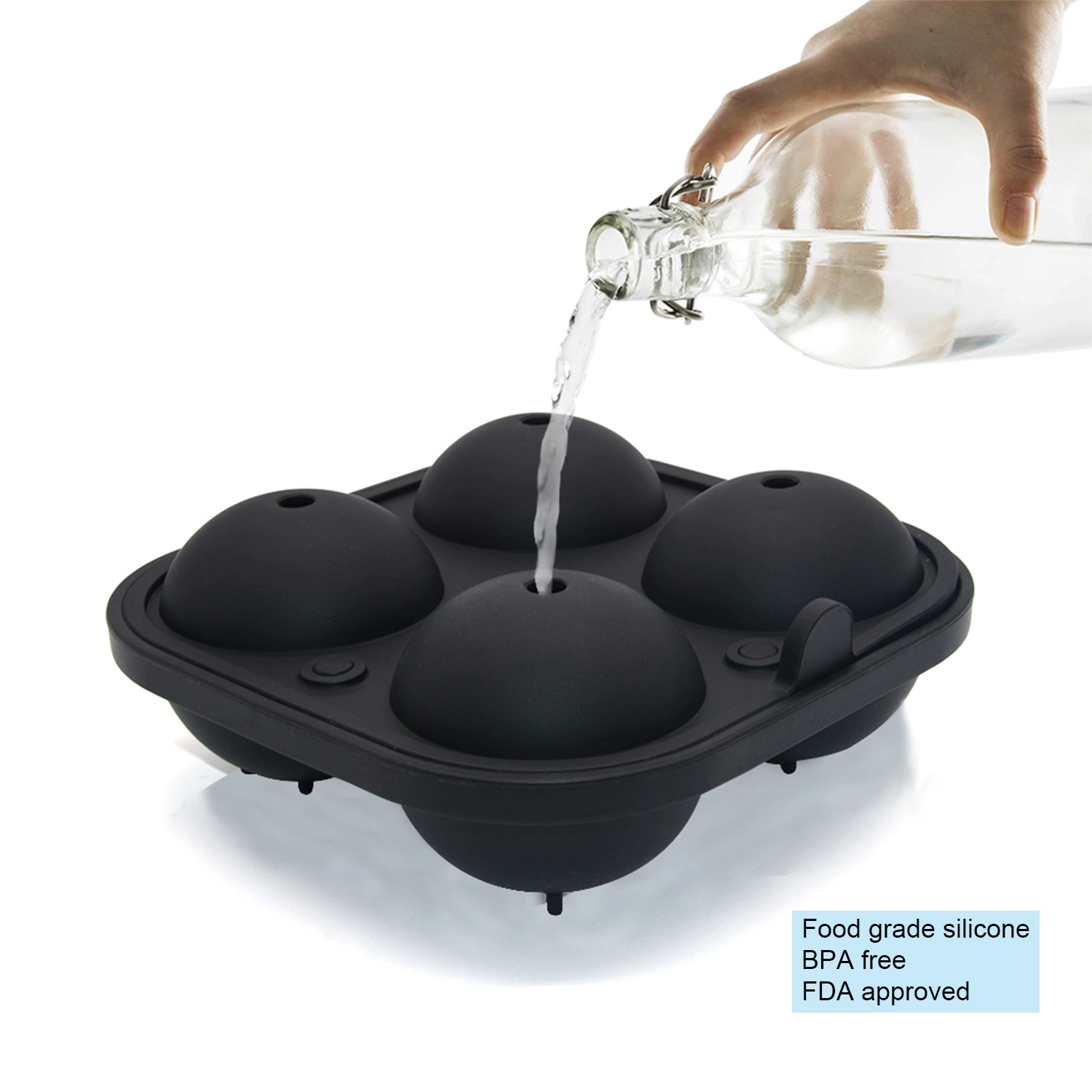 2.5 Inch Large Ice Sphere Mold Tray for Whiskey Ice Ball Maker with Lids Round Ice Ball Mold for Cocktail