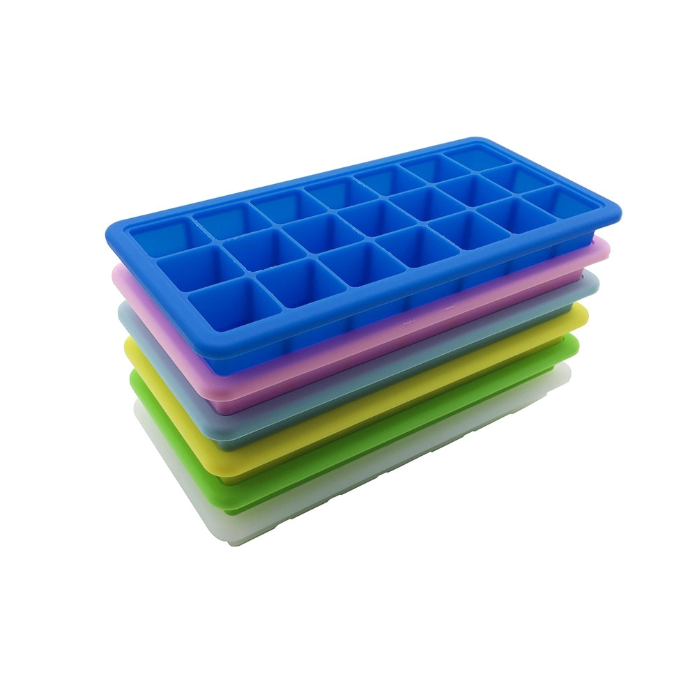 2018 Summer Classical Customized Color 21 Cavity Ice Cube Tray Con tapa
