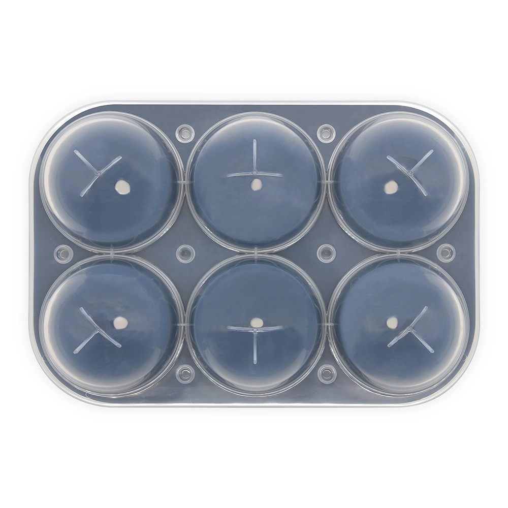 BHD 6 Cavities Sphere Ice Ball Maker Mold, 2.5 Inch Large Ice Tray Ball Mold