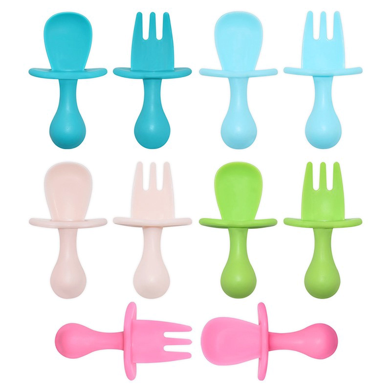 Benhaida Factory Direct BPA BPA Grade Free Food Grade Plastitcyddler Eating Baby Learning Feeding Spoon and Fork