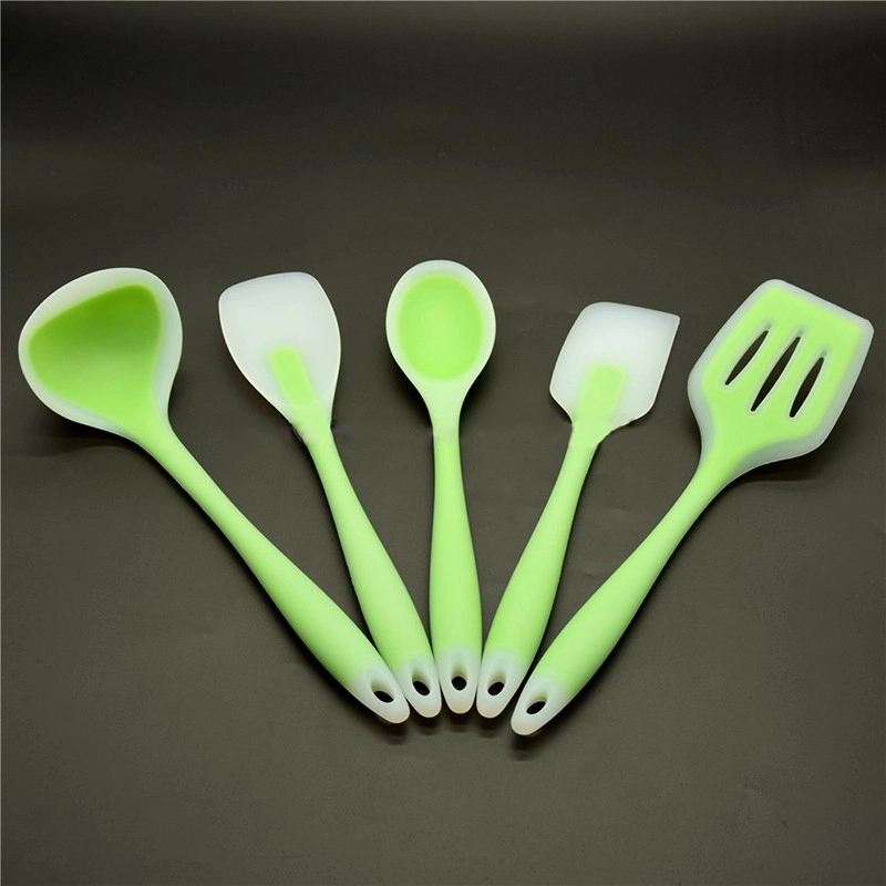 Chinesischer Lieferant 5 Stück Nylon Core Premium Silcone Kochutensilien Set