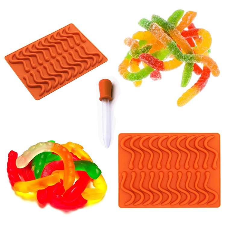 Gomito Worms / Bears muffa + 2PS rubinetteria per ormoni gengive sano Fare, bricolage Candy, Halloween Gummy Cioccolato