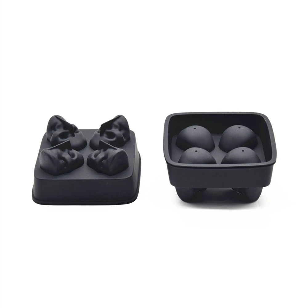 New design 3D Skull Sphere ice ball maker, ice cube tray for Halloween