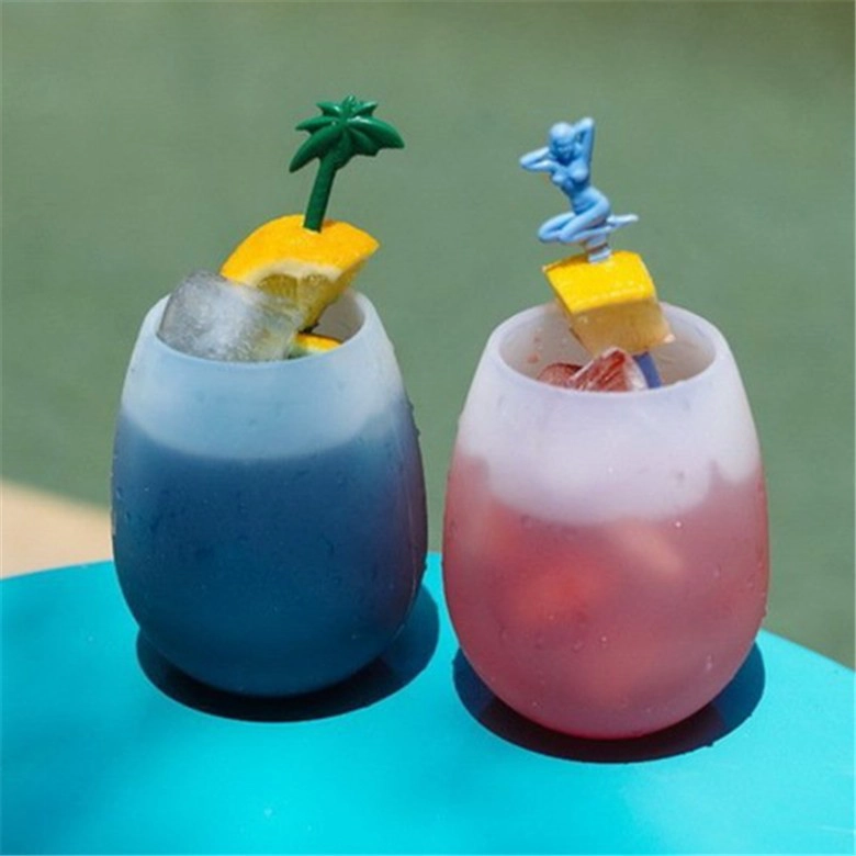 New fashion promotional colorful silicone wine glass , silicone wine drinking cups