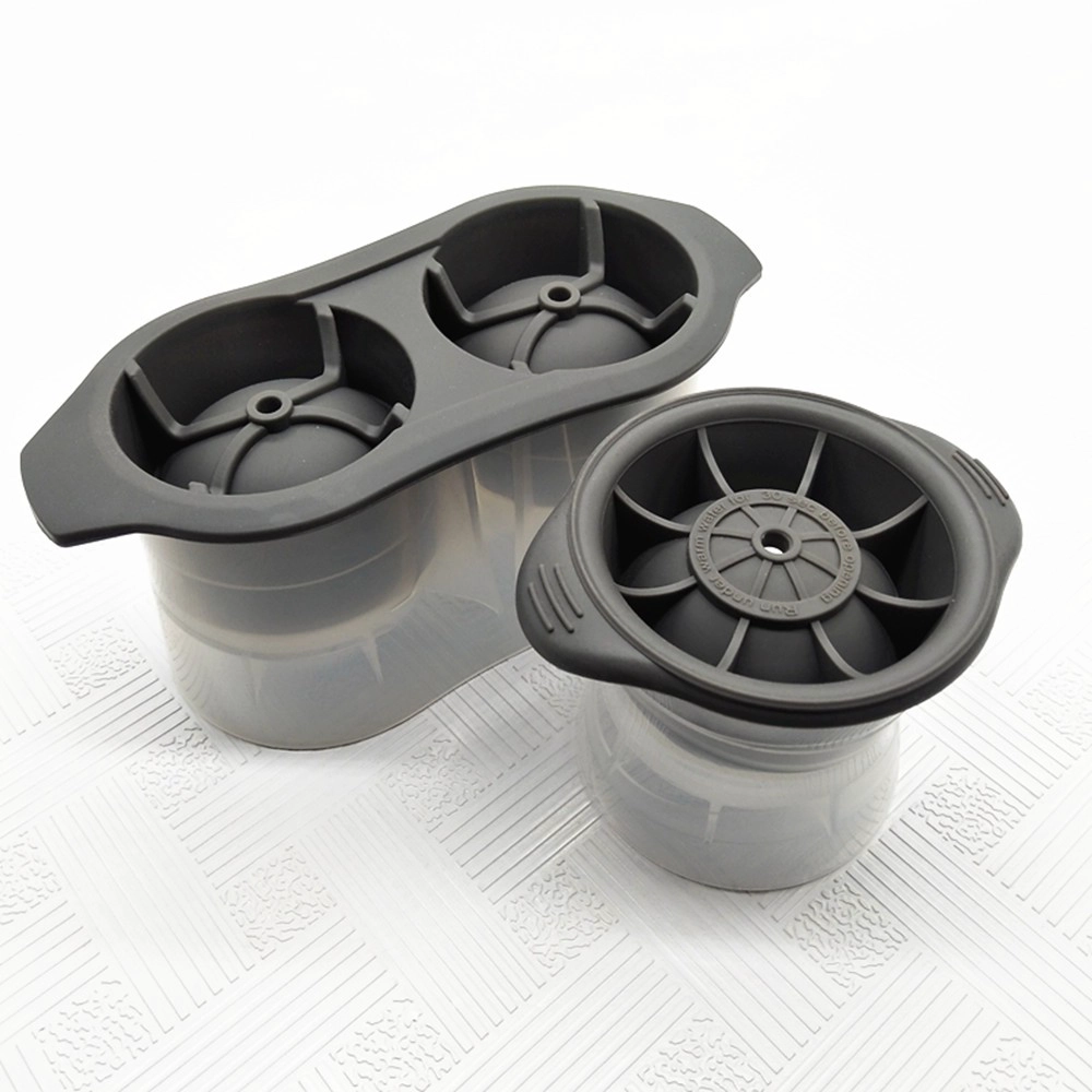 Plastic Sphere Ice Maker ball Molds, set of 2 Whiskey Ice Cube Trays With Lids