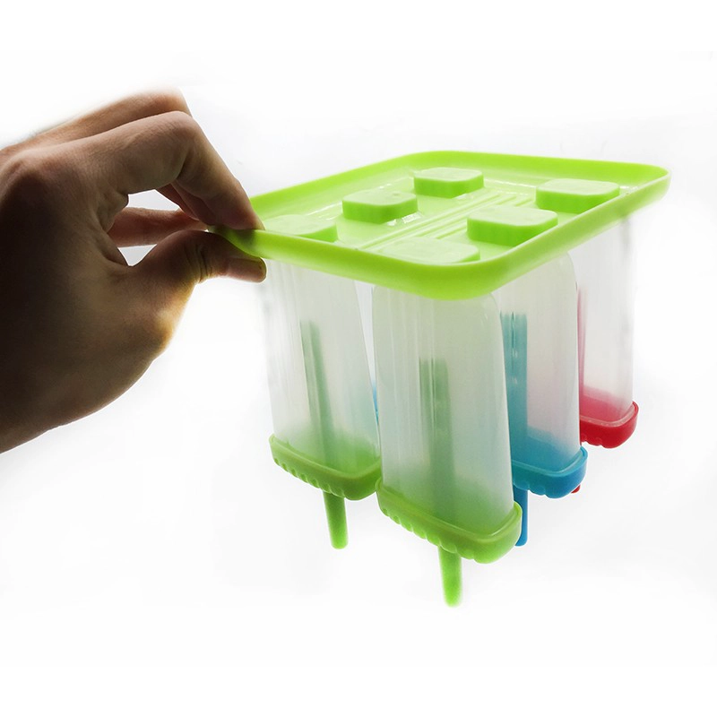 Set di 6 stampi Popsicle in plastica fai da te, resilibili e fai-da-te, plastica resistente per pop art