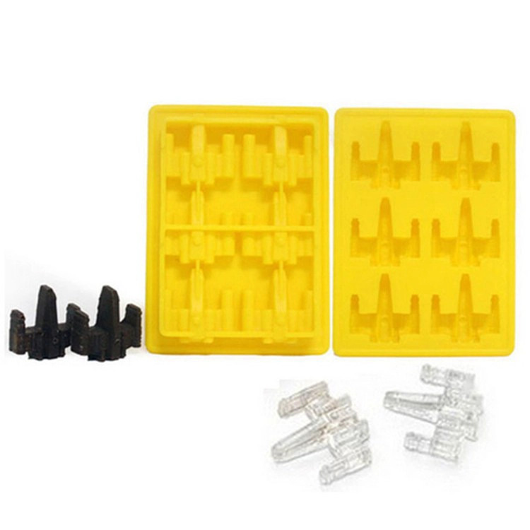 Conjunto de 8 Star Wars Silicone Chocolate Candy Mold Ice Cube Bandeja para Stormtrooper, Darth Vader, X-Wing Fighter, Millennium Falcon, R2-D2, Han Solo, Boba Fett e Death Star