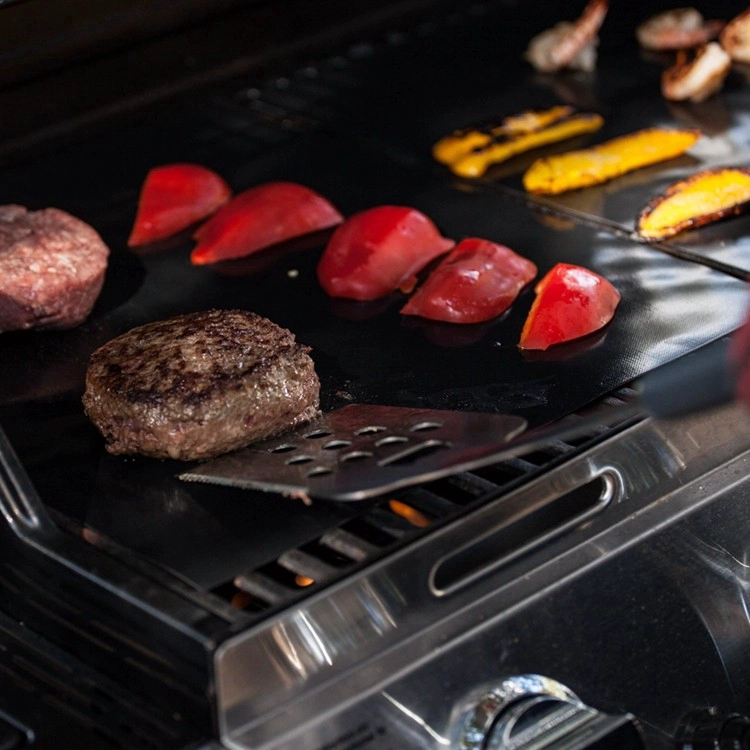 Toptan PFOA Ücretsiz Barbekü Izgara Ekmek Mat, Isıya dayanıklı Yapışmaz Barbekü Izgara Paspasları için Barbekü