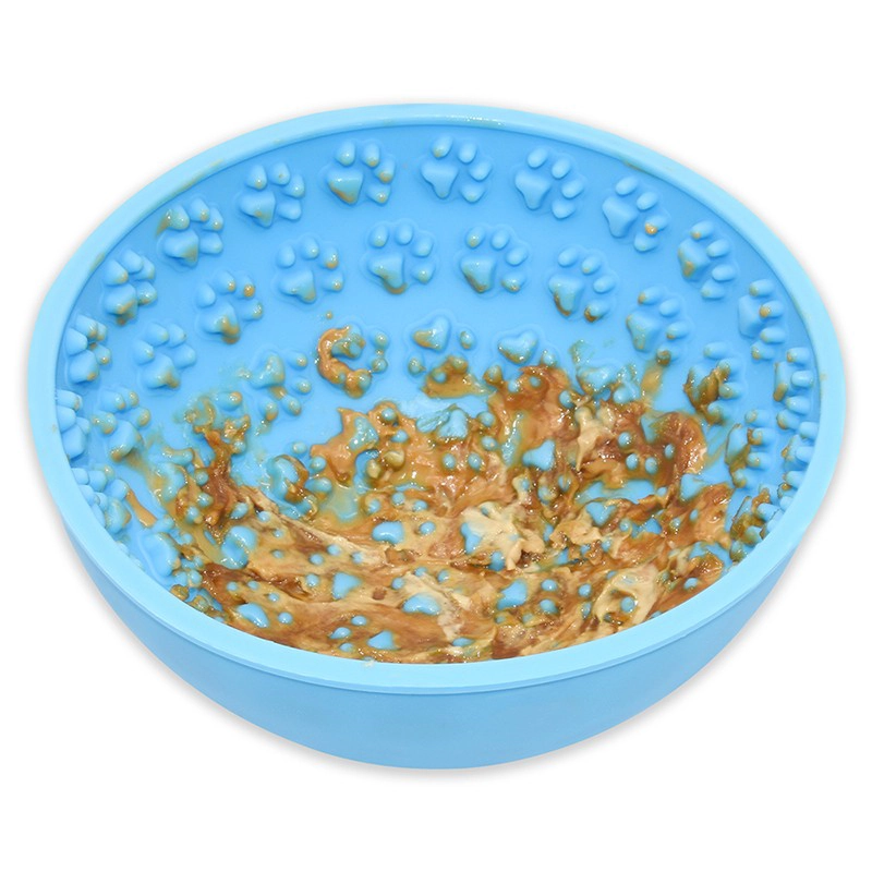 Wobbling 3D Dog Paw Design Slow Feeder Bowl Che impedisce il soffocamento ansia rilievo sano alimentazione dell'animale domestico dell'alimentatore lento