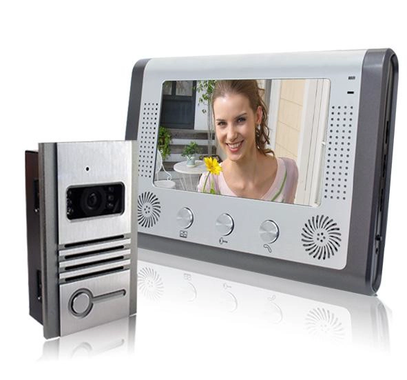 4线制7寸可视对讲门铃开锁对讲监视免打扰 PY-V802MB11