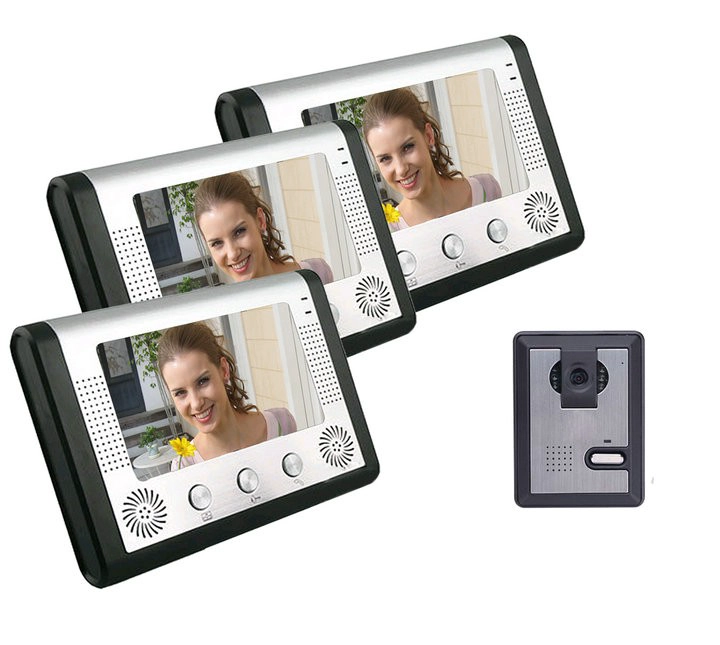 7 inch color video intercom doorbell tow up to six combinations of two PY-V801MA11