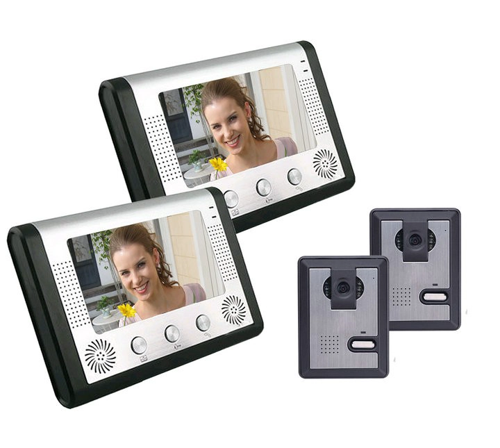 7 inch color video intercom doorbell tow up to six combinations of two PY-V801MA11