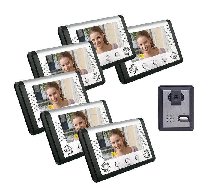7 inch color video intercom doorbell tow up to six combinations of two PY-V801MA11