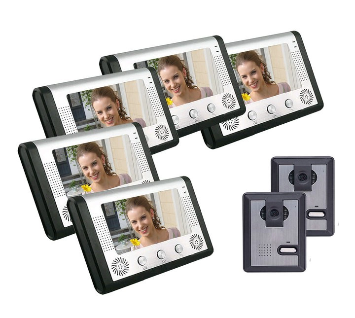 7 inch color video intercom doorbell tow up to six combinations of two PY-V801MA11