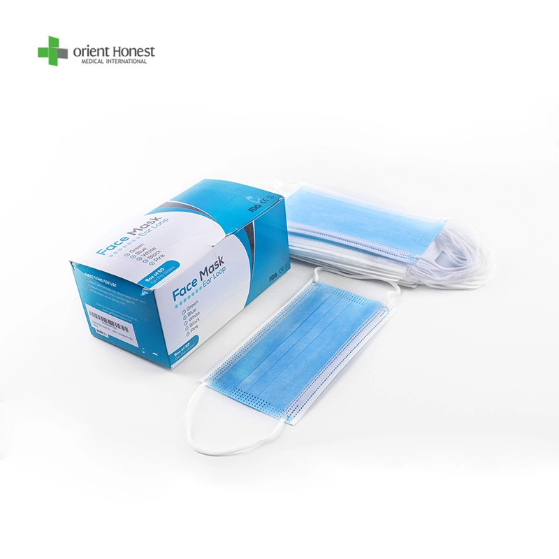 3 ply blue earloop masker wajah sekali pakai untuk perlindungan pribadi