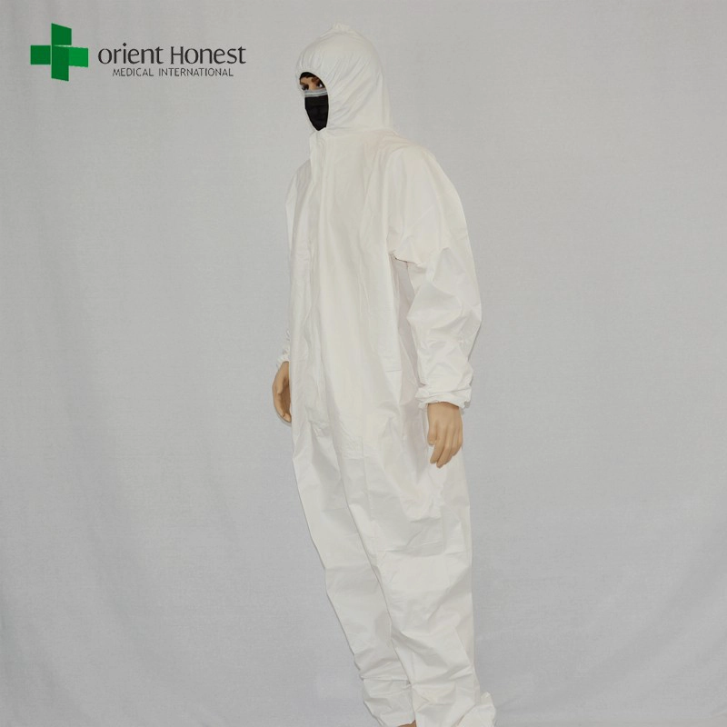 China China white disposable wholesale overall,CE ISO certificate protection coveralls ,the best suppier for protective clothing manufacturer